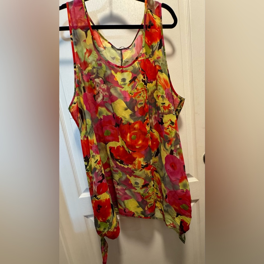 🛍️ Womens silky sheer blouse or could be bathing suit cover up, size 3X-4X
